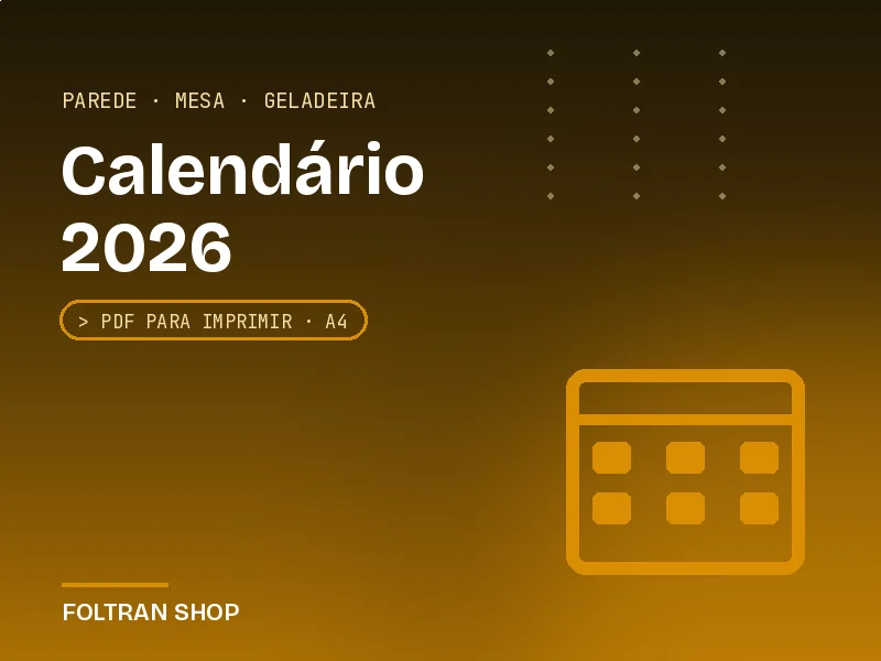 Calendário 2026 Printável