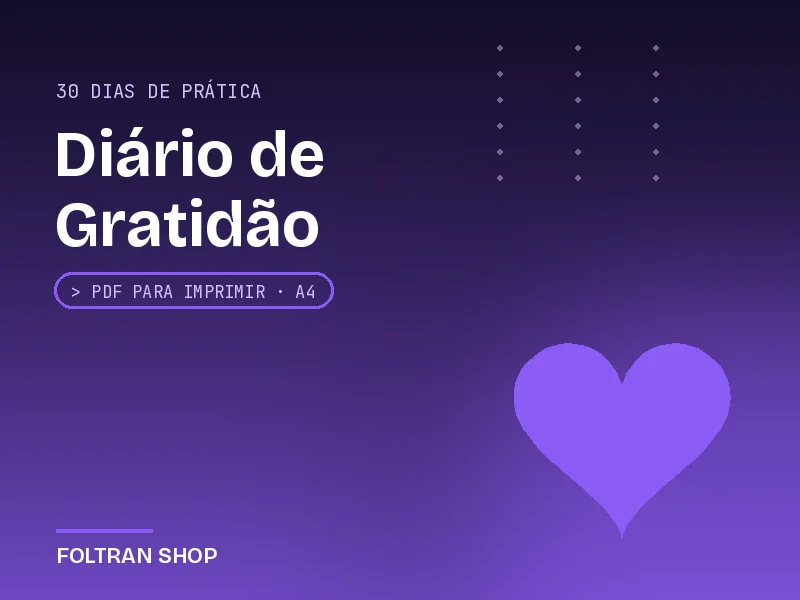 Diário de Gratidão - 30 Dias
